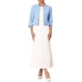 thumbnail image 2 of INSPIRE CHIC Women's Collarless Blazer Open Front Short Sleeve Evening Formal Cardigan Jacket S Light Blue, 2 of 6