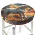 thumbnail image 3 of Honeii Starry Sky White Horse Bar Stool Covers – Perfect Fit for 12" to 14" Round Stools, Crease-Resistant, Stretchy, Washable & Dustproof Seat Slipcovers-12 inch, 3 of 7