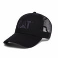 thumbnail image 1 of Gorro de malla bordado con logotipo en relieve de Caterpillar, cierre a presión, negro, 1 of 2