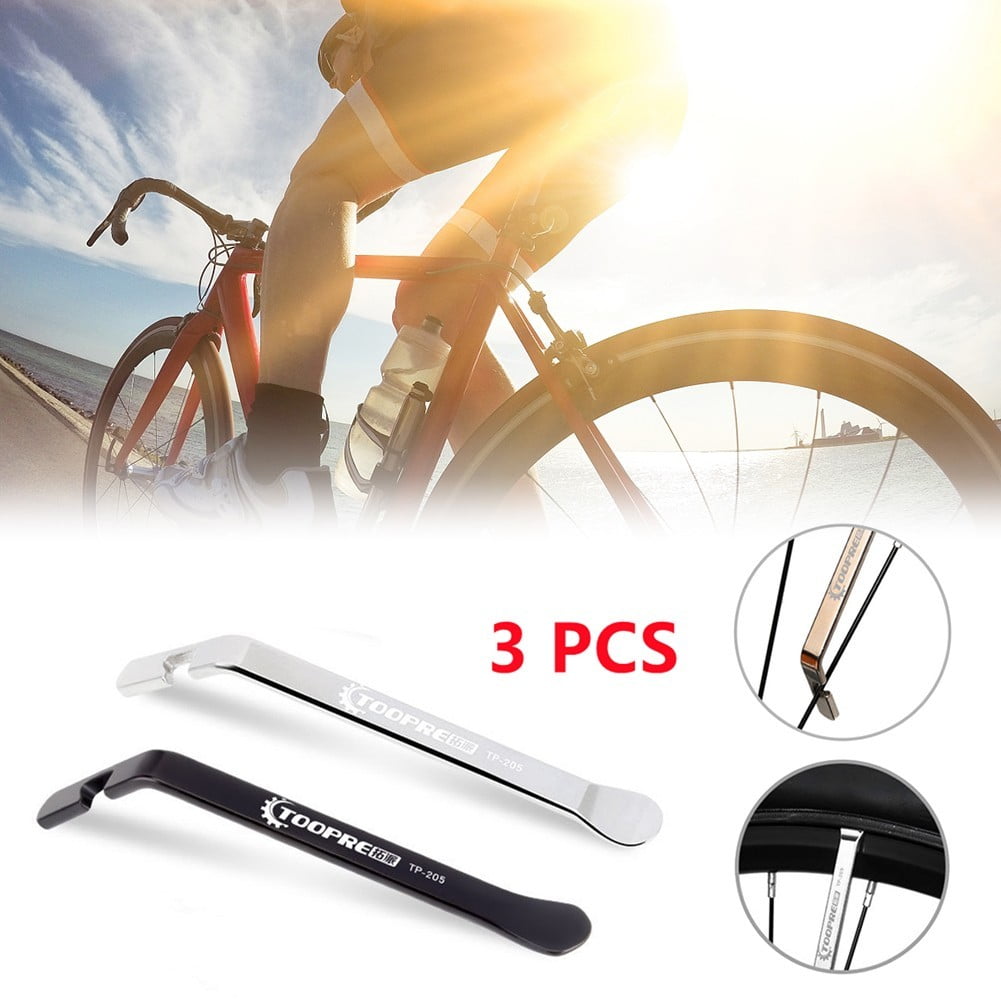 TOOPRE 3Pcs Bicycle Bike Tire Lever Iron Tyre Changing Tool Steel Crowbar Tool 