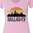 thumbnail image 4 of Inktastic Dallas Texas Skyline Vintage Women's V-Neck T-Shirt, 4 of 5
