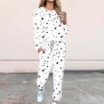thumbnail image 2 of YUGYXL 2 Piece Comfy Casual Loungewear Set for Women Fashion Print Going Out Outfits with Long Sleeve Shirt and Sweatpants E Multicolor M, 2 of 3