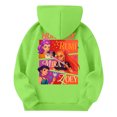thumbnail image 3 of Moonsky Sudadera con capucha y cordón HUNTRX, estampado de grupo de chicas coreanas, jersey corto, suave y cómodo, top de manga larga para primavera y otoño. Verde fluorescente 140, 3 of 4