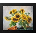 thumbnail image 2 of Krueger, E. 14x12 Black Modern Framed Museum Art Print Titled - SUNFLOWERS, 2 of 5