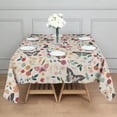 thumbnail image 3 of Beige Butterfly Flower Pattern Square Tablecloth,Waterproof Square Table Cover,Wipeable Spillproof Washable Table Cover for Home Kitchen Party Decor 52"x52"(132x132cm), 3 of 6