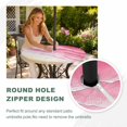 thumbnail image 4 of Round Outdoor Tablecloth with Umbrella Hole and Zipper, Pink Beach Coastal Tablecloth with Elastic Waterproof, Summer Nautical Seaside Ocean Ombre Patio Table Covers for 36" - 44" Picnic Pool Tables, 4 of 9