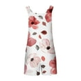 thumbnail image 5 of Summer Tank Top Romper for Women Casual Floral Print Short Jumpsuit with Pocket Tie Shoulder One Piece Workout Overalls, White, XXXL, 5 of 6