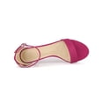 thumbnail image 4 of BLISSFUL STEP Sandales à Petits Talons pour Femmes à Brides, Bout Ouvert, Cheville, Rose Vif 7, 4 of 7