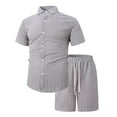 thumbnail image 3 of RMGVDSD Mens Short Sets 2 Piece Outfits Fashion Casual Summer Mens Shirts Loose Fit Short Sleeved Shorts Set Comfortable Breathable Beach Outfit Comfort Clothes for Men, 3 of 9