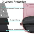 thumbnail image 3 of Mosiso 17-17.3 inch Laptop Shoulder Bag for MacBook/Dell/HP/Lenovo/Acer/Asus/Samsung/Sony, Polyester Notebook Messenger Handbag Briefcase Sleeve Case, Pink, 3 of 6