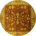 thumbnail image 1 of Ahgly Company Indoor Round Oriental Yellow Traditional Area Rugs, 8' Round, 1 of 4