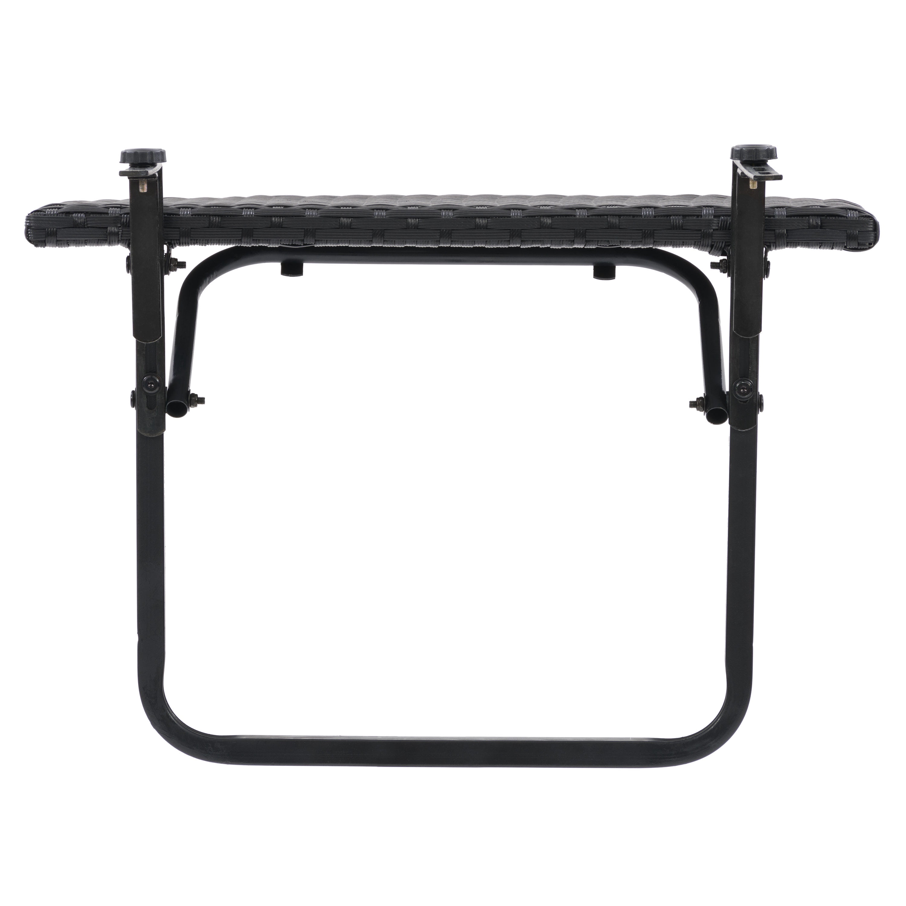 Table de balcon pliante d'extérieur CorLiving Parksville en résine tressée et acier, noire