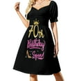 thumbnail image 3 of Vestido retro de manga corta con estampado de rayas blancas y negras para mujer, vestidos de falda de verano para mujer, vestido de verano 2025, 3 of 7