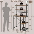thumbnail image 2 of Multi-Functional Mini Fridge Stand with Wheels, Wooden Mini Fridge & Microwave Storage Shelves, Large Bakers Rack and Storage for Kitchen Appliances, Perfect for Dorm Kitchen Coffee Bar, 2 of 8