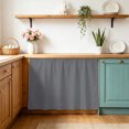 thumbnail image 2 of Grey Pure Color Sink Skirt 11"W x 13"L, Dustproof Under Sink Curtain Skirt for Bathroom Kitchen, Aesthetics Contemporary Luxury Adhesive Short Curtain Vanity Cover for Laundry Room Closet Shoe Rack, 2 of 8
