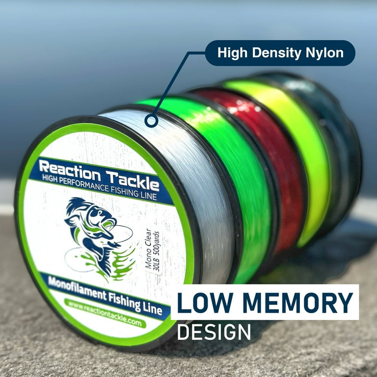 Reaction Tackle Monofilament Fishing Line- Strong and Abrasion-Resistant Nylon Mono Fishing Line, Freshwater and Saltwater Fishing Line Yellow 150/360 (1LB spool) - Walmart.com Reaction Tackle Monofilament Fishing Line- Strong and Abrasion-Resistant Nylon Mono Fishing Line, Freshwater and Saltwater Fishing Line Yellow 150/360 (1LB spool) - Walmart.com