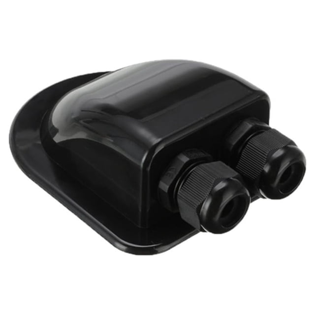 2 uds. Glándula de entrada de cable solar impermeable ABS Entrada de cable doble solar Carcasa de entrada de cable doble para paneles solares de RV, caravana y marina, negro