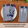 thumbnail image 3 of Iauyy Satin Napkins Set of 1- Navy-anchor Stripes DIY Printing Decoration Cloth Napkin- Easy Care for Home/Party, 3 of 8