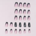 thumbnail image 3 of 96 PCS Nail Art Set - Stylish Nude Gradient, French White Edge, French Black Stripes, Sparkly Black Lines, Reusable for Daily Wear and Parties for Women and Girls, 3 of 10