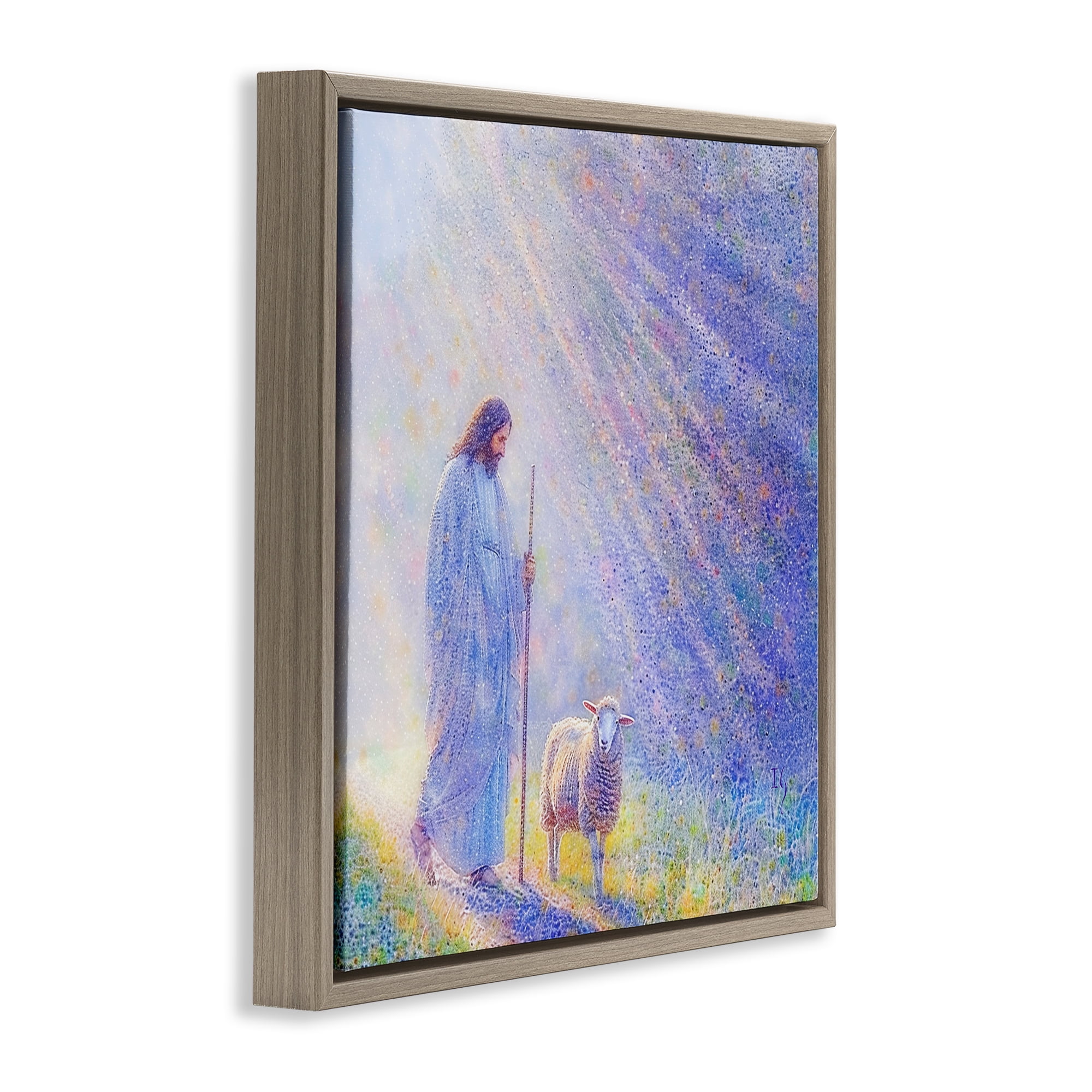 Guiding Light Shepherd Brown Framed Floater Canvas Wall Art, design by Ivan Guaderrama