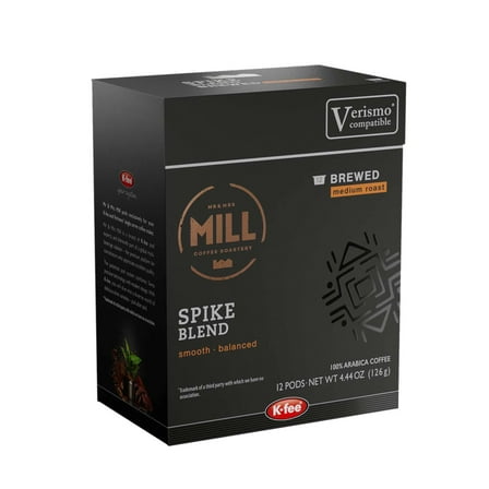 Mr and Mrs Mill Brewed Spike Blend Coffee K-fee® & Starbucks® Verismo* Compatible | 72 Count (6 boxes X 12 Pods) | Medium Roast Single Serve Coffee Pods