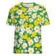 thumbnail image 5 of Floral Colorful Flower Women's T-Shirt Short Sleeve T Shirts Tops Tee Ladies Loose T, 5 of 6