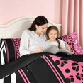 thumbnail image 4 of Homewish Animal Print Twin Comforter Sets, Pink Zebra Leopard Print Bedding Set, Black Reversible, 2-Piece 1 Comforter and 1 Pillowcase, 4 of 6