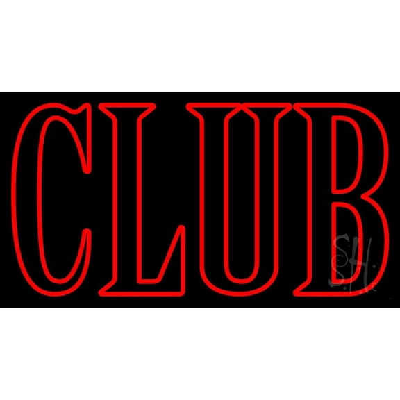 Block Club LED Neon Sign 13 x 24 - inches, Clear Edge Cut Acrylic Backing, with Dimmer - Bright and Premium built indoor LED Neon Sign for Bar decor.