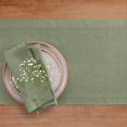 thumbnail image 3 of Solino Chemin de Table Vert Huile 132 Pouces de Long - 100 % Lin Pur Extra Long 14 x 132 Pouces pour la Fête des Pères, Été - Fête, 3 of 7