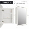 thumbnail image 3 of H-A Bathroom Medicine Cabinet with Mirror Solid Wood Framed Bathroom Mirror Cabinet with Storage Wall Mounted Recessed Available 16"x 24" (White), 3 of 7