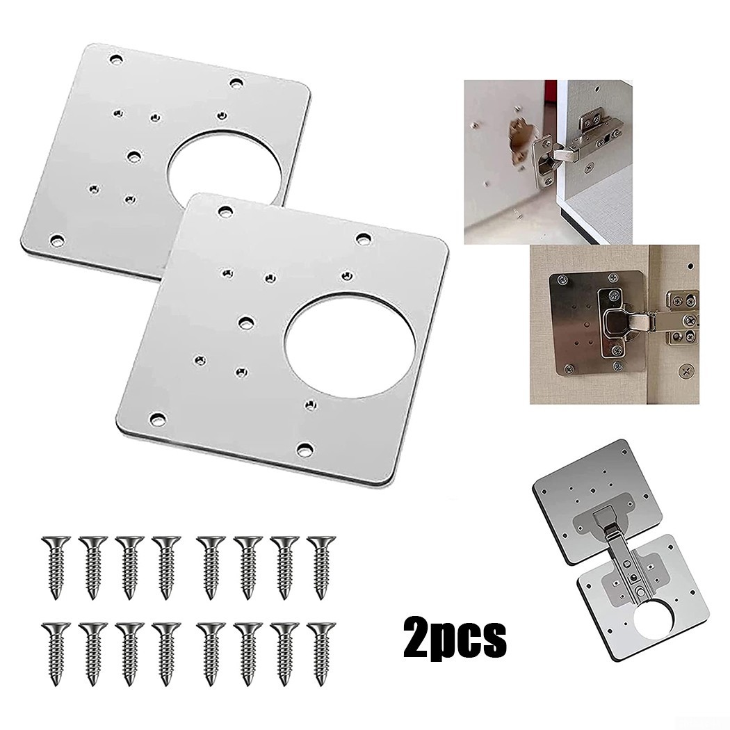 Hinge Repair Plate Stainless Steel Furniture Cupboard Mount Tool For Cabinet