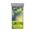 thumbnail image 2 of Ambesonne Landscape Fitted Sheet & Pillow Sham Set, Summer Spring Rural, Full, Blue Green, 2 of 3
