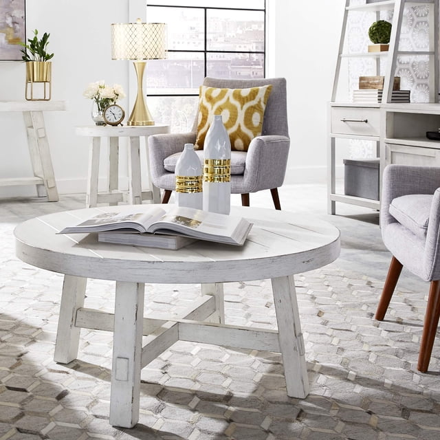 Liberty Furniture Ensemble de Salon Moderne Style Ferme 3 Pcs avec Table - Blanc
