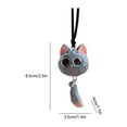 thumbnail image 3 of Car Rearview Mirror Foxes Pendant Ornament - Cute Cartoon Fox Decoration, Plastic Black White Gray, 6.5x3.5x3 cm Lightweight Hanging Charm for Car Interior Keychain Bag Accessory, 3 of 6