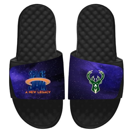 

Men s ISlide Black Milwaukee Bucks Space Jam 2 Galaxy Slide Sandals
