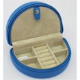 thumbnail image 1 of Budd Leather 540019-11 Zippered Half Moon Jewelry Box, Blue, 1 of 1