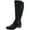 Black Leather, variant on Naturalizer Womens Jessie Knee High Buckle Detail Riding Boots - Wide Calf, Chocolate Brown Leather, 6.5 Wide