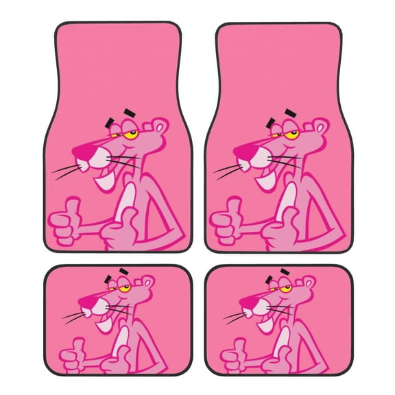 Pink Panther Car Floor Mats Carpet 4 Piece Set Protection Auto Foot Carpet Universal Fit For Suv, Vans, Sedans, Trucks