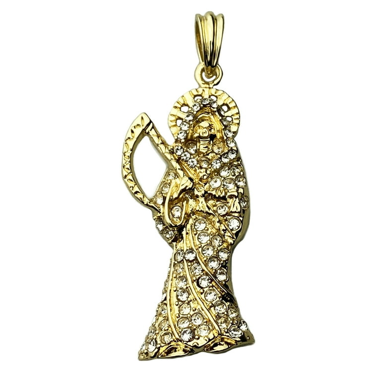 Santa muerte 14k gold best sale pendant