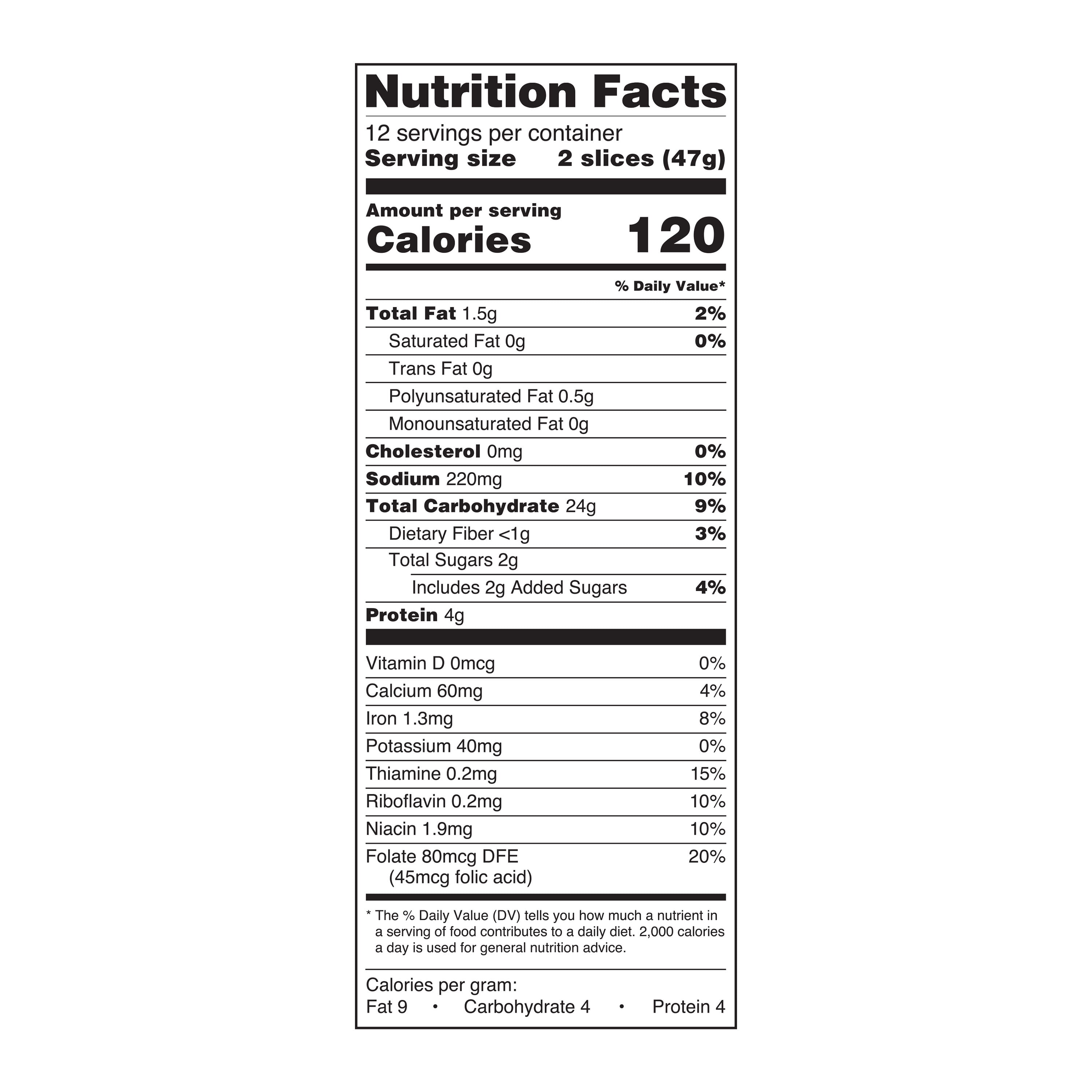 Bread Nutrition Label Blog Dandk