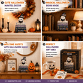 thumbnail image 6 of Cute Ghost Reading Statue, Ghost Figurine on Book Stack Base, Halloween Bookshelf Tabletop Decor, 6 of 7