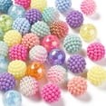 thumbnail image 2 of 148pcs 8 style Rubberized style Imitation Pearl Transparent Acrylic Beads Berry Round Mixed color 12x11.5-12mm Hole: 1-2mm, 2 of 5