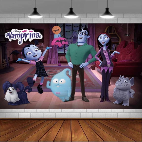 Vampirina Backdrop Banner Party Supplies Poster Movie Theme Background for Photography Birthday Decorations