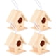 thumbnail image 4 of Decoración de jardín, 4 cajas nido de madera para pájaros para exteriores, casa de madera para pájaros, uso práctico, 4 of 12
