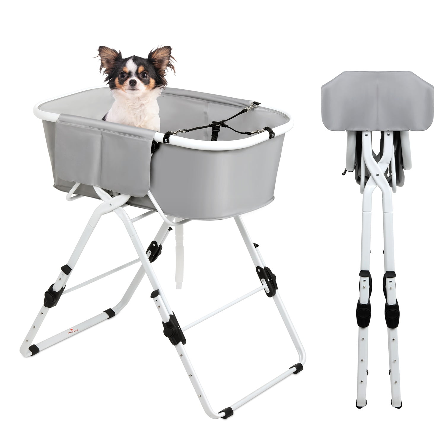 Pefilos 40" Elevated Dog Bath Tub and Wash Station for Bathing Shower and Grooming for Small and Medium Size Dogs, Cats, Gray Pefilos 40" Elevated Dog Bath Tub and Wash Station for Bathing Shower and Grooming for Small and Medium Size Dogs, Cats, Gray