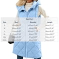 thumbnail image 3 of qelini Long Vest Coat for Women Plus Size Padded Sleeveless Hooded Tee Solid Color Stand Collar Puffer Jacket with Pockets, 3 of 9