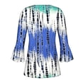 thumbnail image 5 of Pompotops Chemises Tuniques Imprimées Florales à Manches 3/4 Décontractées Col en V pour Femmes Chemises Basiques d'Été Blouse Plissée en Liquidation, 5 of 5