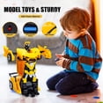 thumbnail image 5 of Coche teledirigido transformable 2 en 1, para niños y niñas de 3 a 12 años, robot deformable, amarillo, 5 of 5