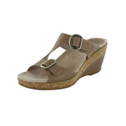 Dansko Womens Carla Leather Wedge Sandal Shoes, Sand, 42 EU (11.5-12 US)