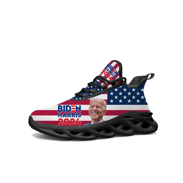 Zapatillas deportivas planas para hombre y mujer, con cordones y malla, personalizadas, para las elecciones presidenciales estadounidenses de Biden de 2024